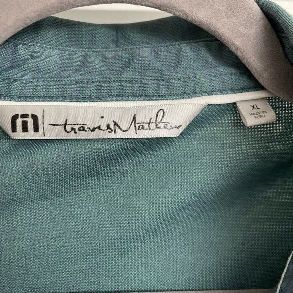 Travis Mathew Short Sleeve Polo Green Sz XL Rain Bird Golf Performance Preppy - Picture 3 of 8